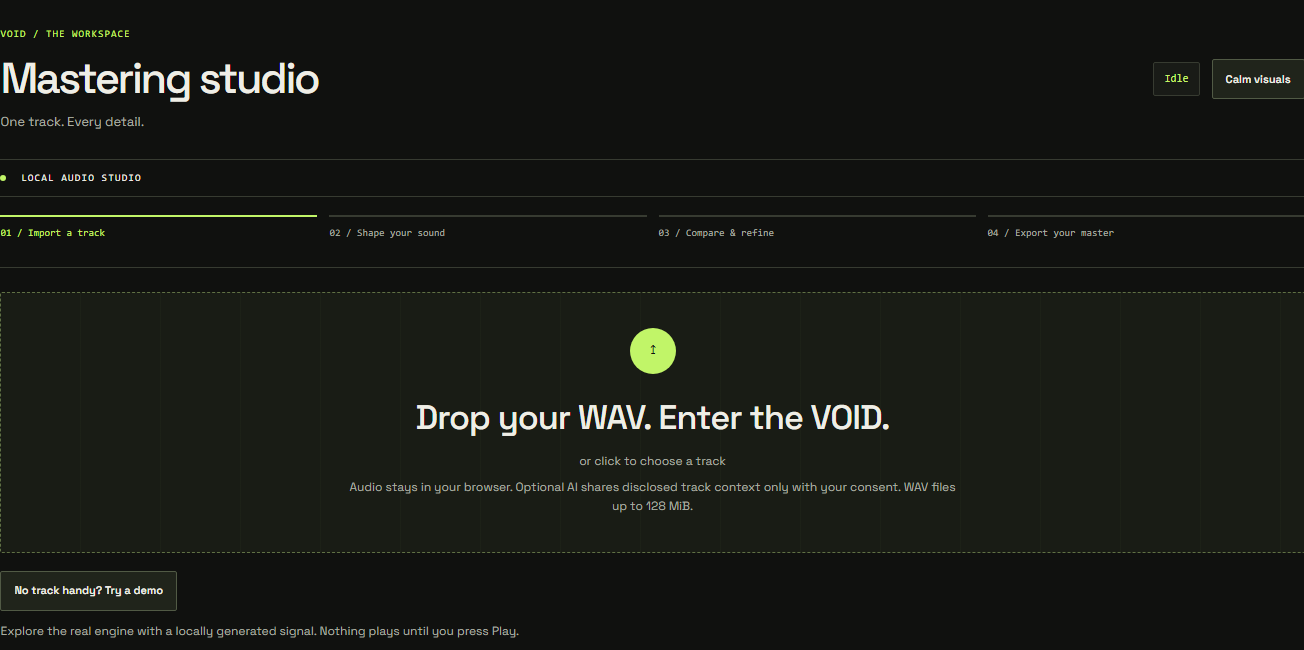 Import a WAV into the VOID studio